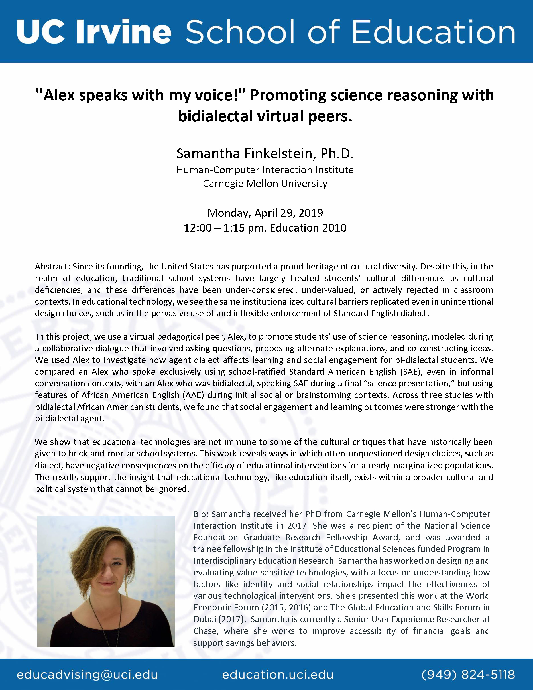 ''Alex speaks with my voice!'' Promoting science reasoning with bidialectal virtual peers.